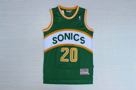 Maillot De Basket Seattle Supersonics Gary Payton 20 Engrener Vert